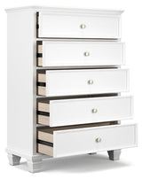 Fortman White Chest Of Drawers - Ella Furniture
