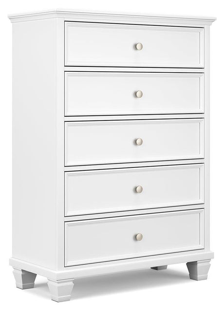 Fortman White Chest Of Drawers - Ella Furniture