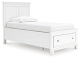 Fortman White Twin Panel Storage Bed