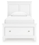 Fortman White Twin Panel Storage Bed