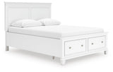 Fortman White Panel Storage Bedroom Set angled view