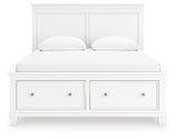 Fortman White Queen Panel Storage Bed
