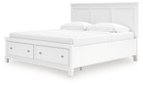 Fortman White King Panel Storage Bed