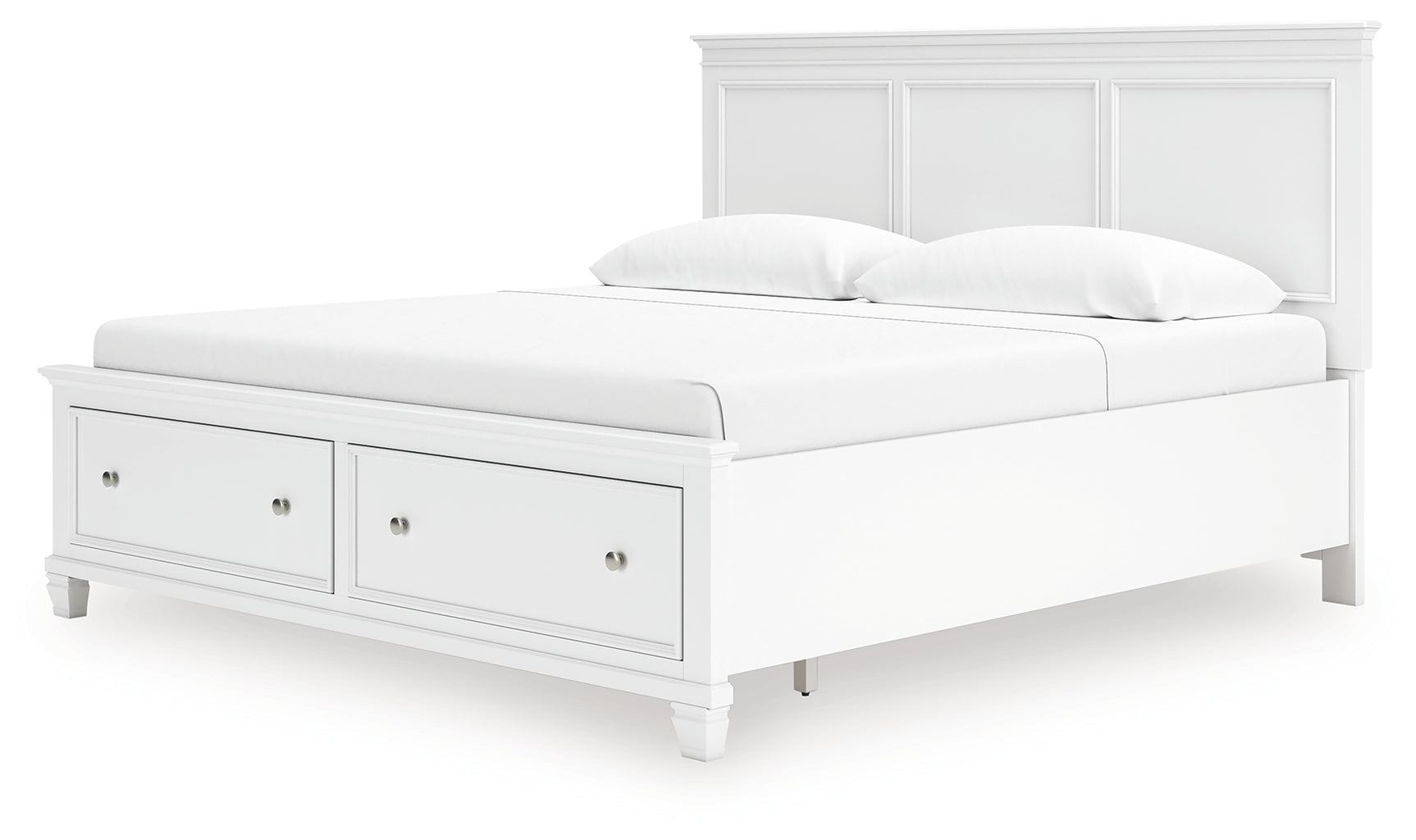 Fortman White King Panel Storage Bed