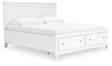 Fortman White King Panel Storage Bed