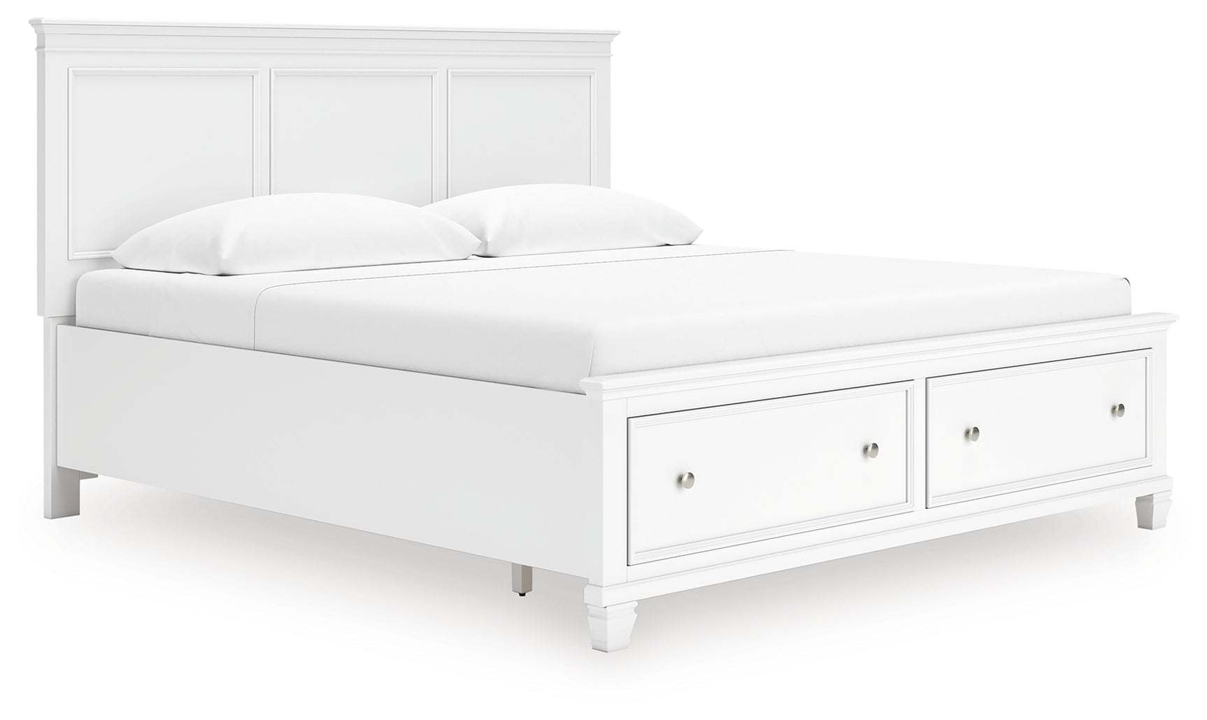 Fortman White King Panel Storage Bed