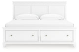 Fortman White King Panel Storage Bed