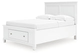Fortman White Full Panel Storage Bed