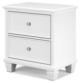 Fortman White Nightstand - Ella Furniture