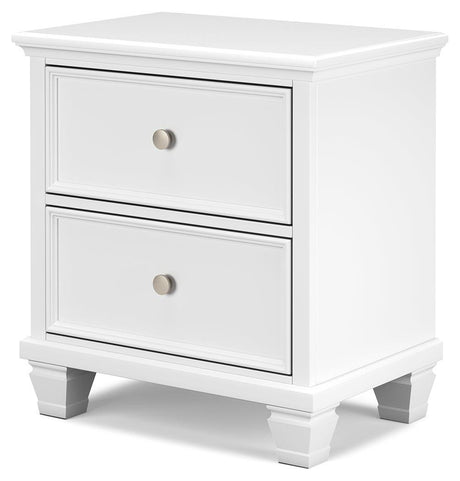 Fortman White Nightstand - Ella Furniture