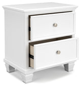 Fortman White Nightstand - Ella Furniture