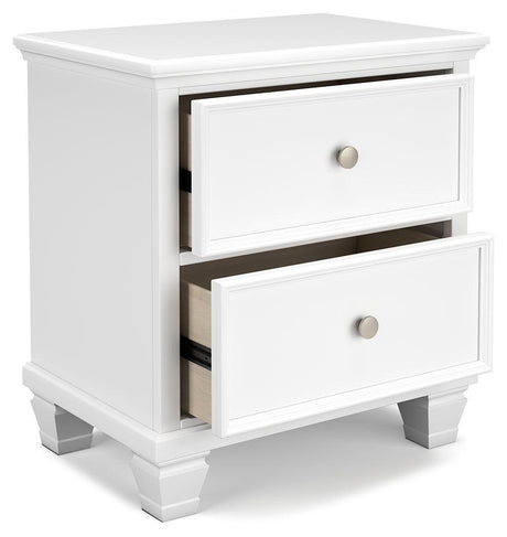Fortman White Nightstand - Ella Furniture