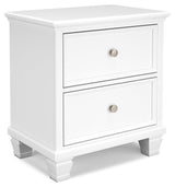 Fortman White Nightstand - Ella Furniture