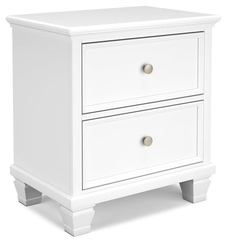 Fortman White Nightstand - Ella Furniture