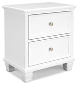 Fortman White Panel Storage Bedroom Set angled view