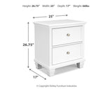 Fortman White Panel Bedroom Set dimension view