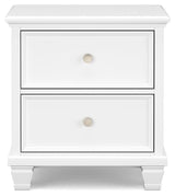 Fortman White Nightstand - Ella Furniture