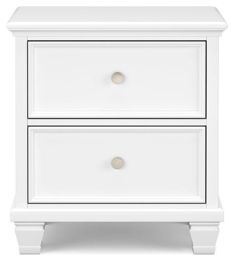 Fortman White Nightstand - Ella Furniture