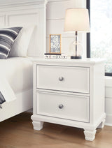 Fortman White Nightstand - Ella Furniture