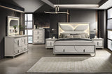 Hayma White Upholstered LED Panel Bedroom Set