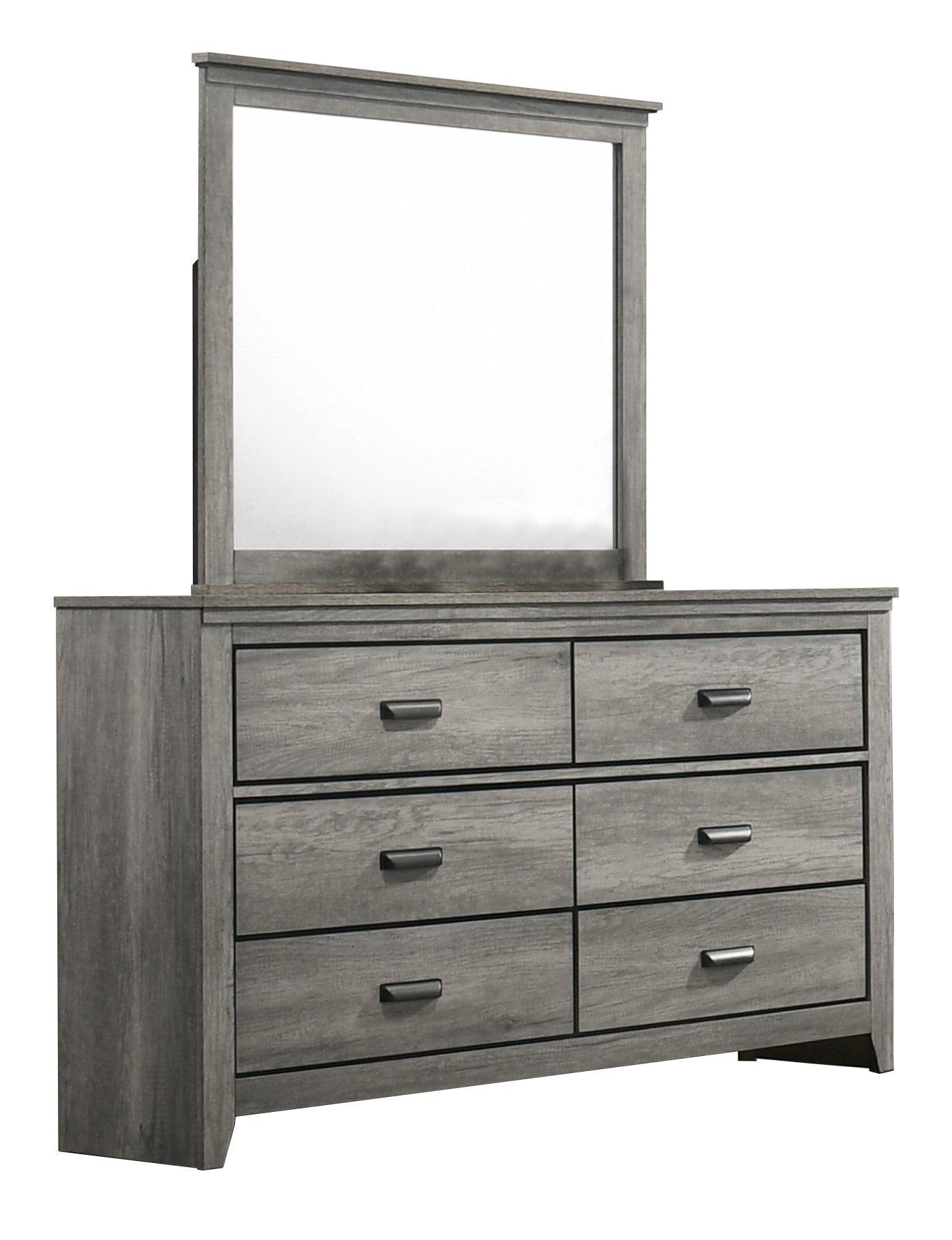 Carter Dresser Gray, Rustic And Contemporary, 6 Spacious Drawers - Ella Furniture