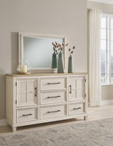 Shaybrock Antique White/Brown Dresser and Mirror