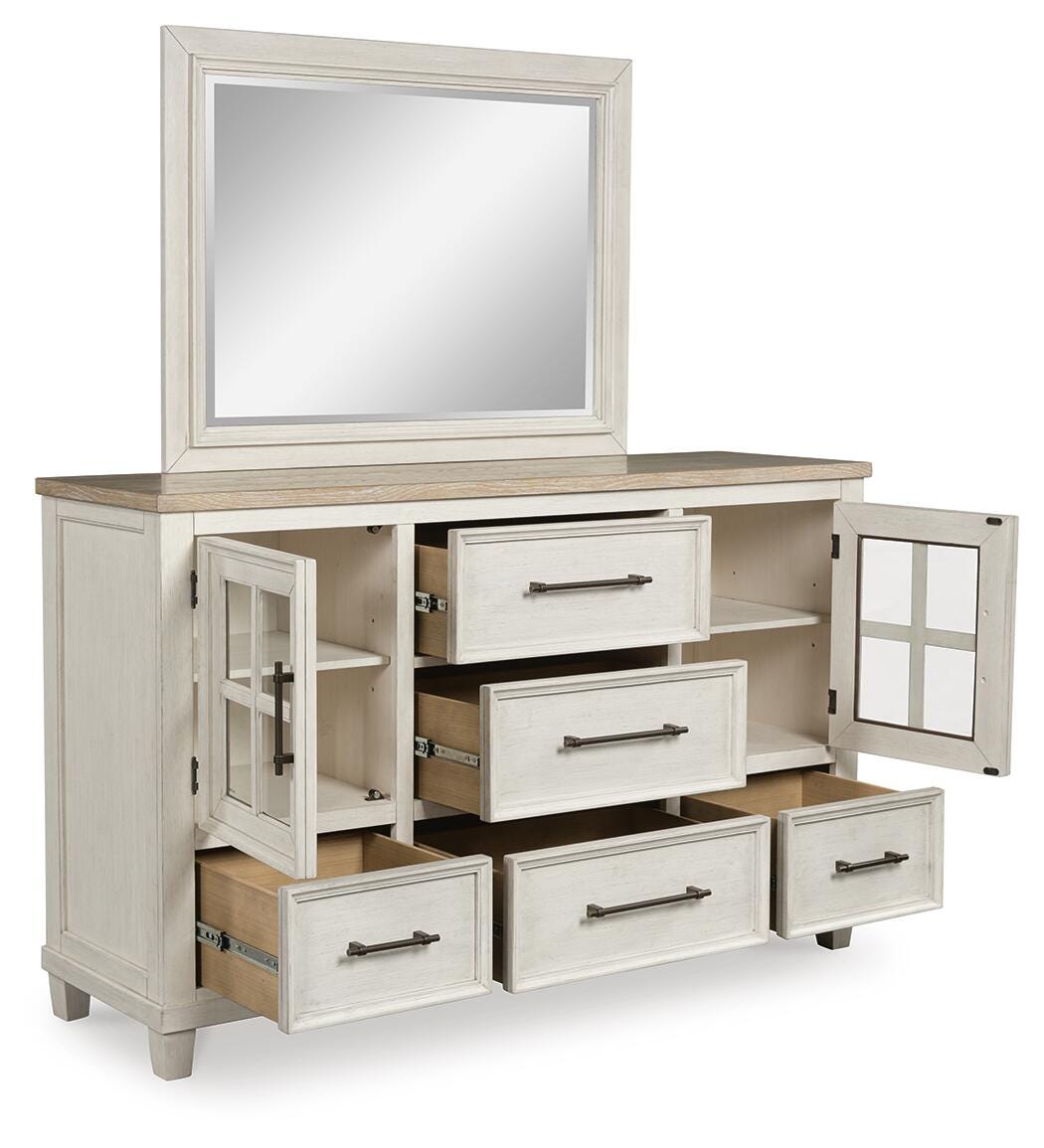 Shaybrock Antique White Panel Bedroom Set angled view