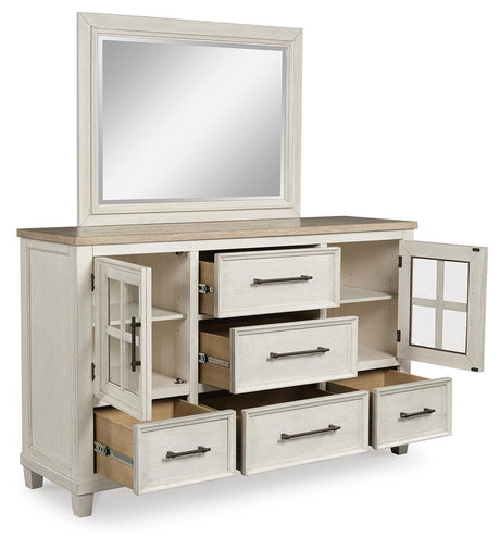 Shaybrock Antique White Panel Bedroom Set angled view
