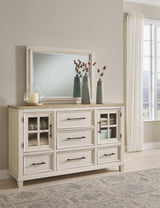Shaybrock Antique White/Brown Dresser and Mirror