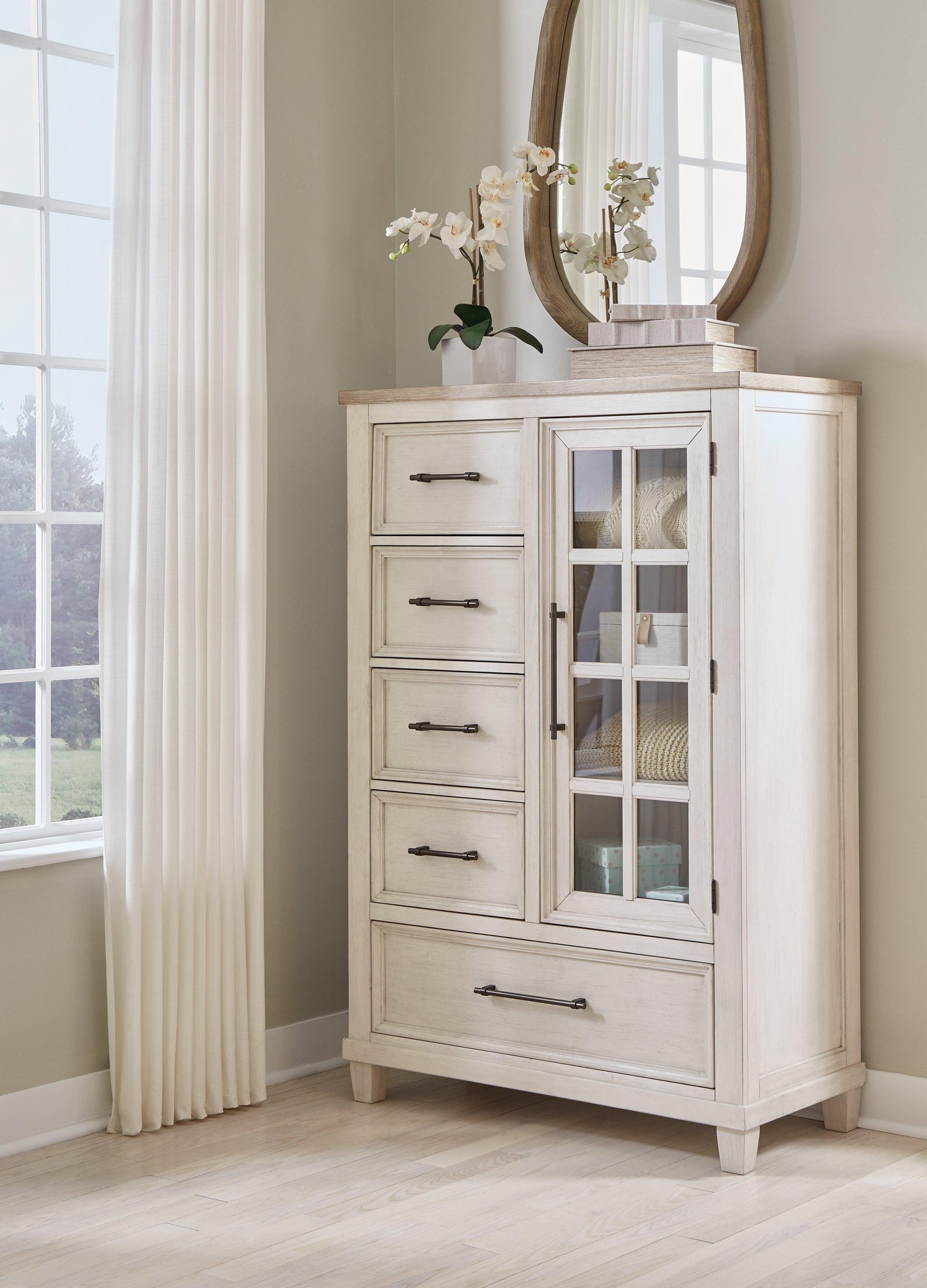 Shaybrock Antique White/Brown Door Chest