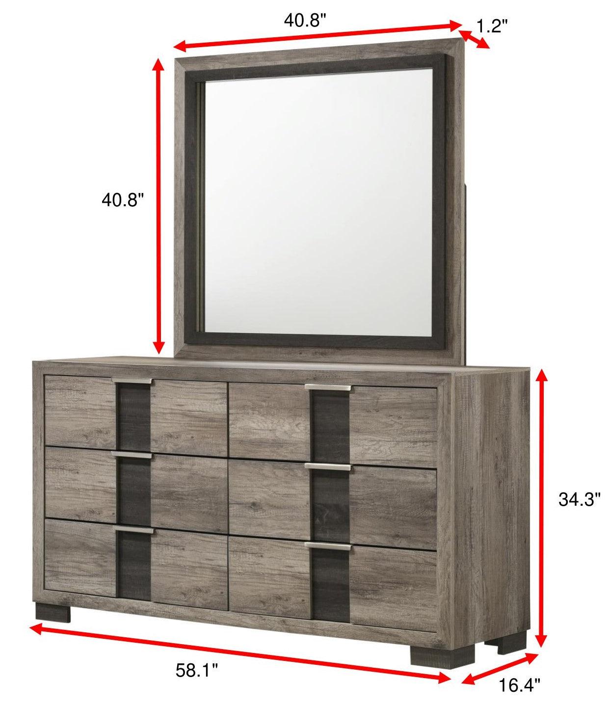 Rangley Chest Gray, Contemporary Modern Wood, 5 Drawers - Ella Furniture