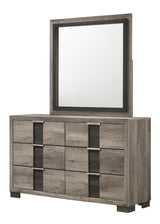 Rangley Night Stand Black/Gray, Contemporary Modern Wood, Metal 6 Drawers - Ella Furniture