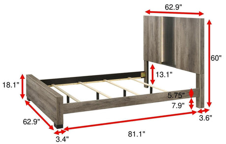 Rangley Light-Brown Contemporary Modern Wood King Panel Bed - Ella Furniture