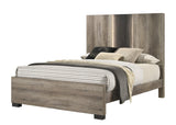 Rangley Light-Brown Contemporary Modern Wood Queen Panel Bed - Ella Furniture