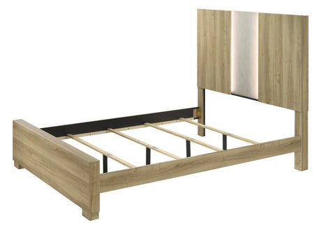 Rangley Driftwood LED Panel Bedroom Set queen bed by Crownmark | Ella Furniture