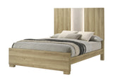 Rangley Driftwood LED Panel Queen Bed queen bed by Crownmark | Ella Furniture