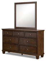 Danabrin Brown Dresser And Mirror - Ella Furniture