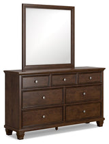 Danabrin Brown Dresser And Mirror - Ella Furniture