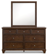 Danabrin Brown Dresser And Mirror - Ella Furniture
