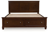Danabrin Brown King Panel Storage Bed