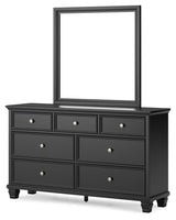 Lanolee Black Panel Bedroom Set angled view