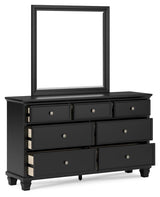 Lanolee Black Panel Bedroom Set angled view