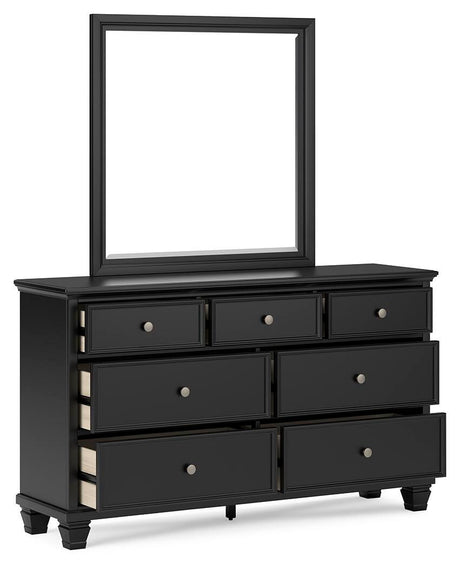 Lanolee Black Panel Bedroom Set angled view