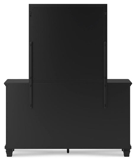 Lanolee Black Dresser And Mirror - Ella Furniture