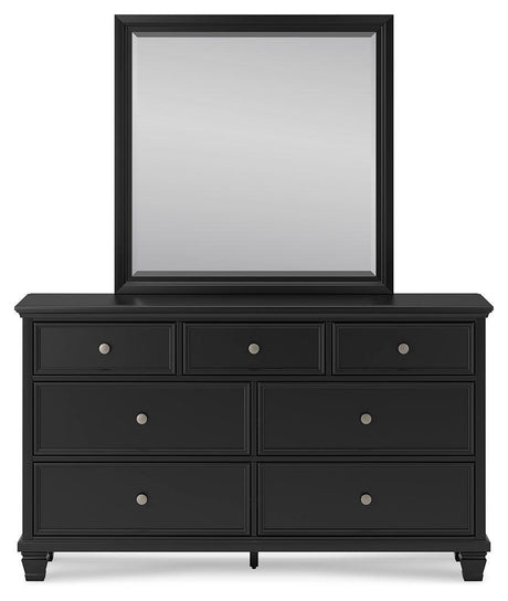 Lanolee Black Dresser And Mirror - Ella Furniture