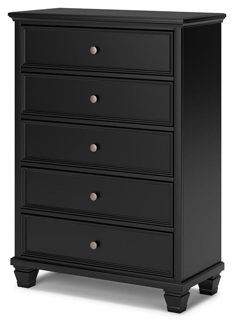 Lanolee Black Chest Of Drawers - Ella Furniture