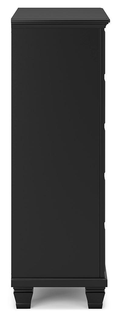 Lanolee Black Chest Of Drawers - Ella Furniture