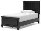 Lanolee Black Twin Panel Bed - Ella Furniture