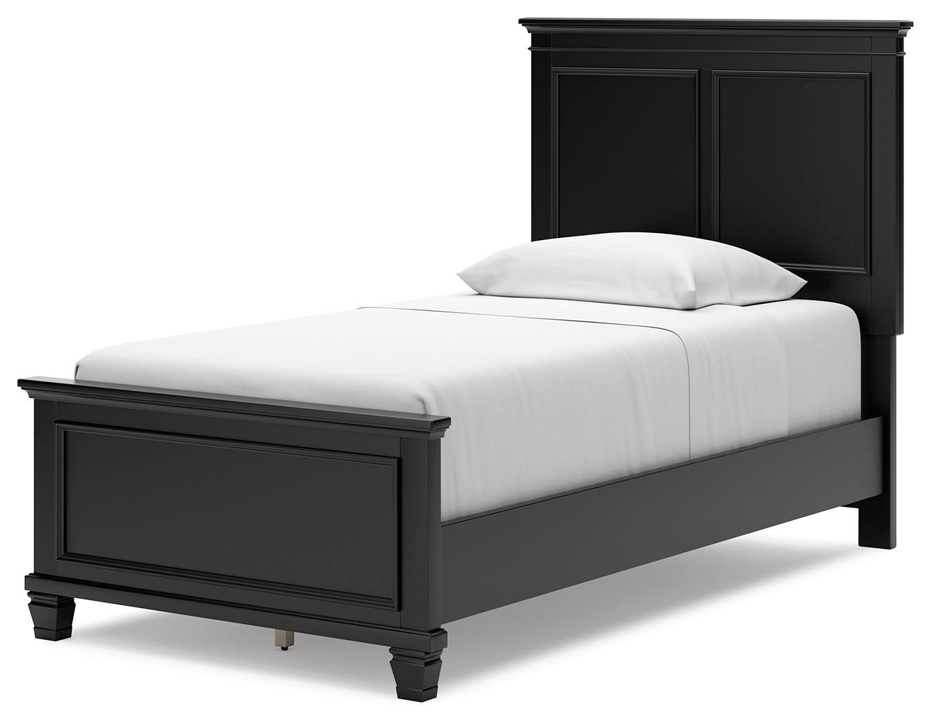 Lanolee Black Twin Panel Bed - Ella Furniture