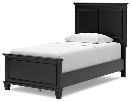 Lanolee Black Twin Panel Bed - Ella Furniture